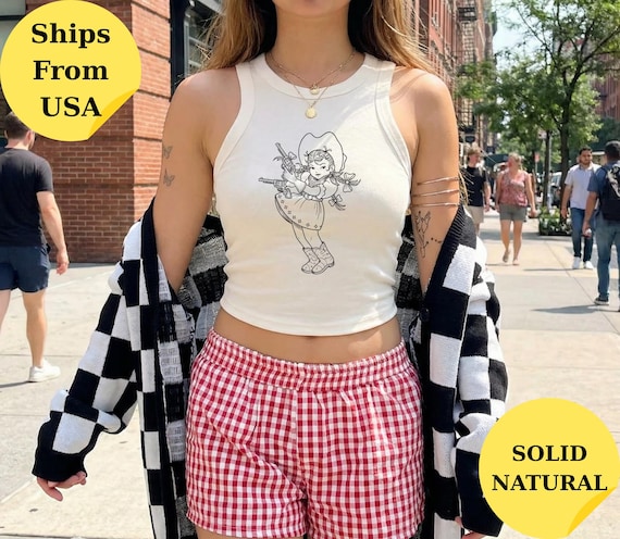 Retro Western Cutie Baby Tee, Summer Graphic Tee, Tank Top