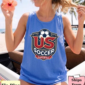 Retro USA Soccer Tank Top , USA Soccer Vintage Shirt, United States Football Tee, Soccer Fan Gift, US Soccer Gift image 8