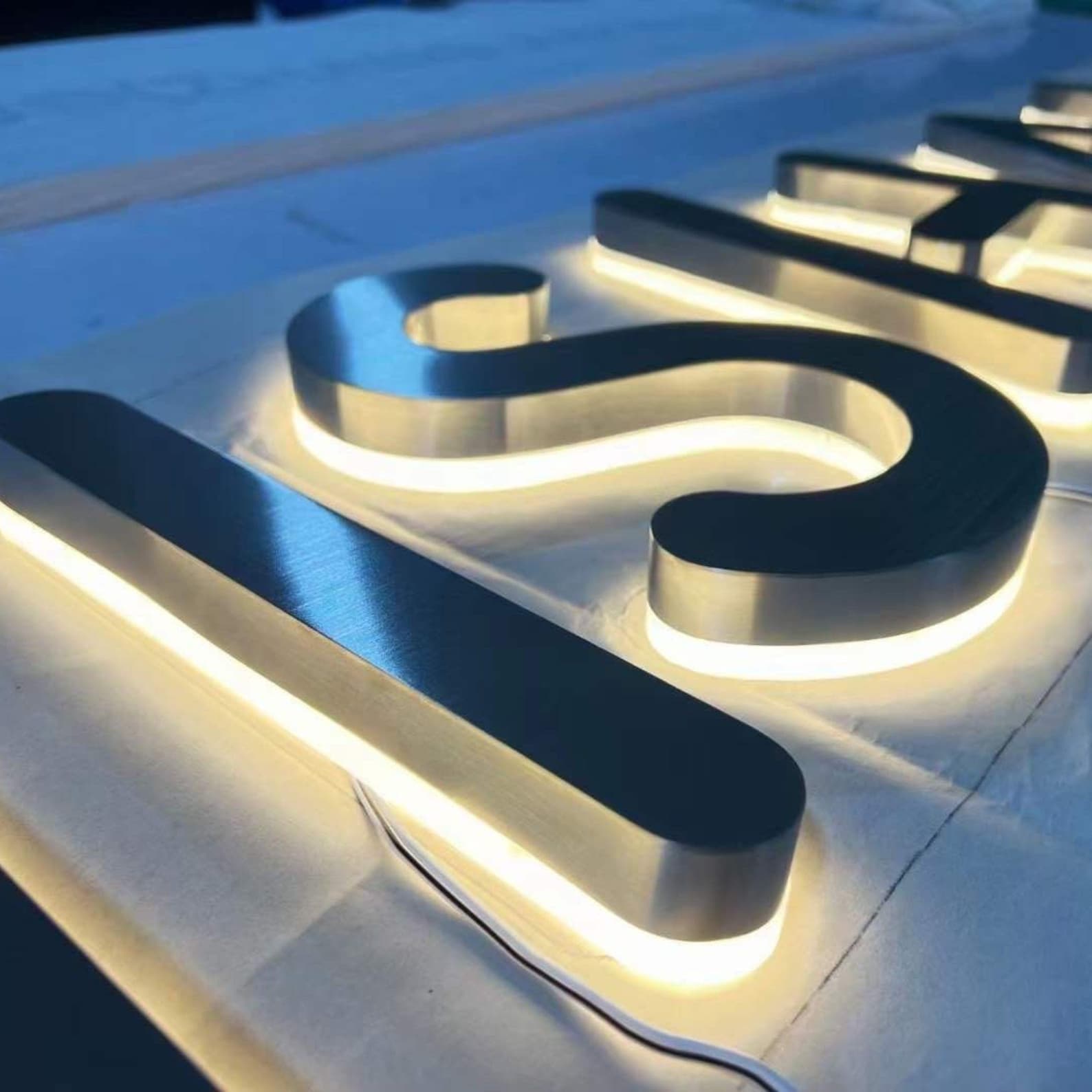 Custom 3D Metal Business Sign | LED Backlit Logo Signage, Office Decor ...