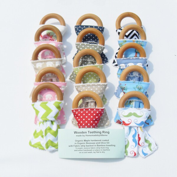 Wholesale Baby Wooden Teething Rings - Set of 15