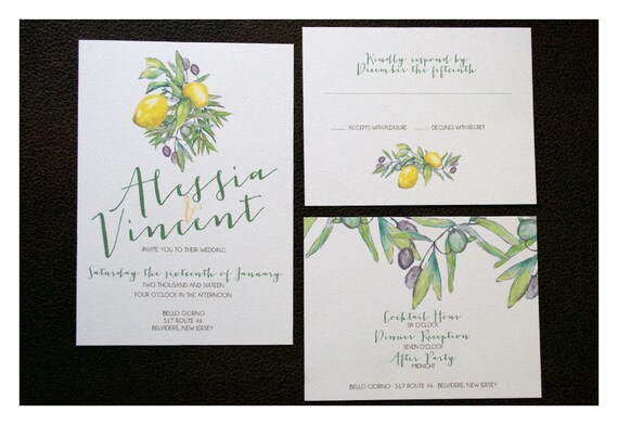 Rustic Italian Wedding Invitation Rustic Countryside Etsy