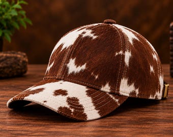 Hair On Cowhide Leather Baseball Cap – Rustic Western Pony Hair Hat