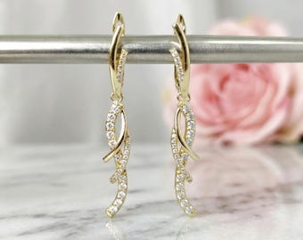 Exclusive Hypoallergenic unique 14k gold filled earrings  47mm  long