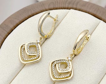Exclusive Hypoallergenic unique 14k gold filled earrings  38mm  long