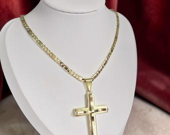 Exclusive Hypoallergenic unique 14k gold filled Cross necklace 4mm width