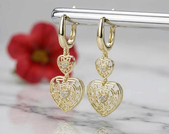 Exclusive Hypoallergenic unique 14k gold filled earrings  48mm  long