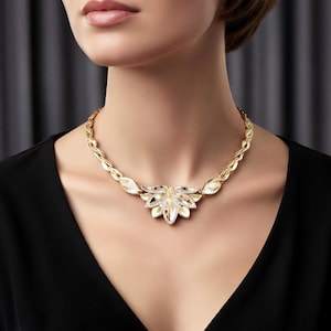 Collana esclusiva in oro bicolore 14k con dichiarazione ipoallergenica