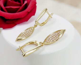 Exclusive Hypoallergenic unique 14k gold filled earrings  40mm  long