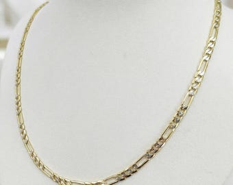 Exclusive Hypoallergenic  14k gold filled  Two-tone Figaro Chain Necklace  Length 20''  (50cm) 4mm width