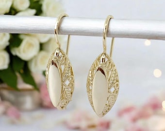 Exclusive Hypoallergenic unique 14k Gold Filled earrings 36mm long