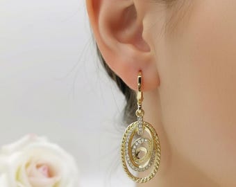 Exclusive Hypoallergenic unique 14k Gold Filled earrings  38mm  long