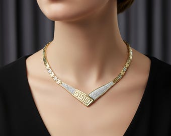 Exclusive Hypoallergenic Statement  14k Two-Tone Gold Filled necklace