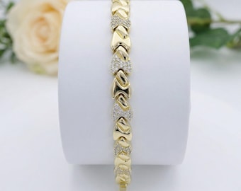 Exclusive Hypoallergenic unique 14k Gold Filled bracelet 8mm wide.
