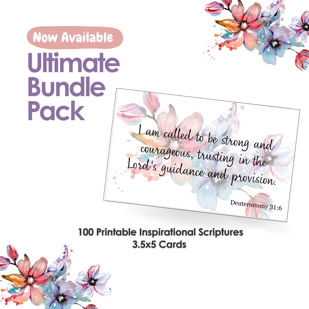 Inspirational Christian Bible Verses | Printable Scripture Cards Set ...