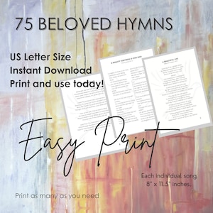 Geliebte Hymns Printable Bundle - 75 Vintage Spirituelle Lieder Sammlung | Sofort Download
