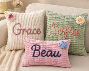 Benutzerdefinierte Name Dekokissen, personalisierte Cord Kissenbezug, Kinderzimmer Kissen, Wohnkultur