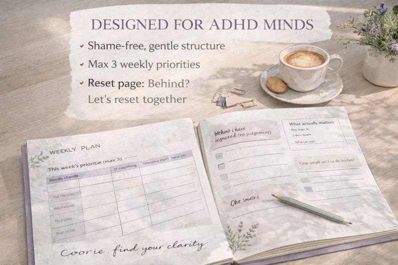 ADHD Student Planner | University Academic Organizer (digital Download ...