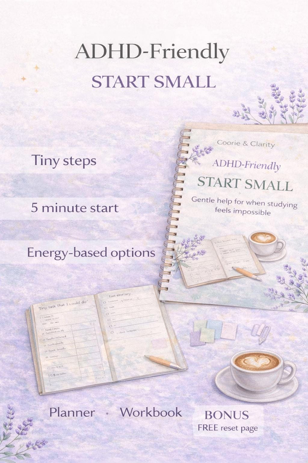 ADHD Student Planner Bundle | Gentle Study Support (PDF Printable A4 ...