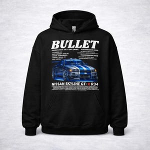 Nissan Skyline R34 Hoodie JDM Car Sweatshirt inspirerad av Brian O'Conor