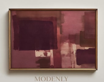 Abstrakte Wandkunst Burgund | Moody Mauve Modern Decor (Digitaler Download)