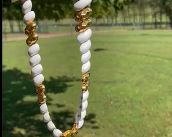 Vintage White/Gold Monet Necklace