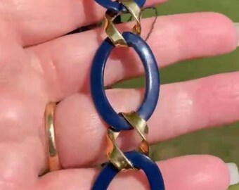 Vintage Blue/Gold Monet Bracelet