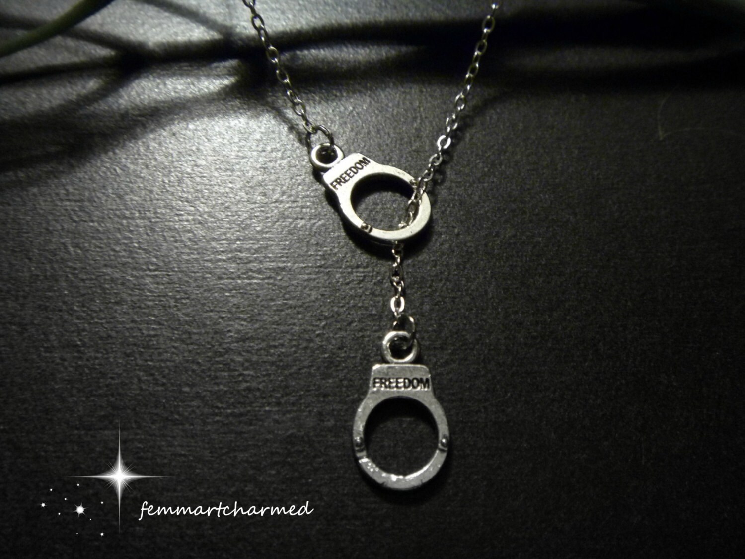 Handcuff Necklace Silver Handcuff Jewelry Charm Etsy
