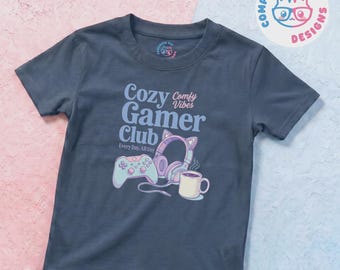Cozy Gamer Club Shirt | Kawaii Gaming Tee | Comfy Vibes Unisex Cotton T-Shirt