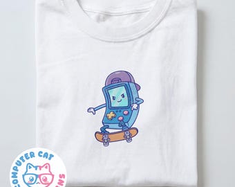 Retro Handheld Skateboarding Kid's Shirt | Vintage Gamer Youth Tee | Toddler Skateboard Shirt