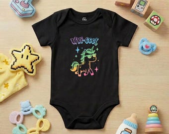 Organic Unicorn Romper | Rainbow Kawaii Baby Clothes (Ships from NL)