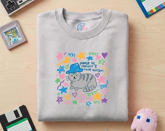 Autism Cat Meme Sweatshirt | Neurodivergent Pride, Funny Cat Sweater