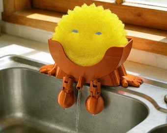 Archivo STL de soporte para fregar / Soporte para esponja de cocina imprimible en 3D / Organizador de fregadero / Diseño de drenaje / Descarga instantánea