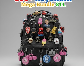 Más de 350 llaveros megapack en archivos STL/imprimibles en 3D/diseños de llaveros y etiquetas/listos para imprimir/descarga instantánea