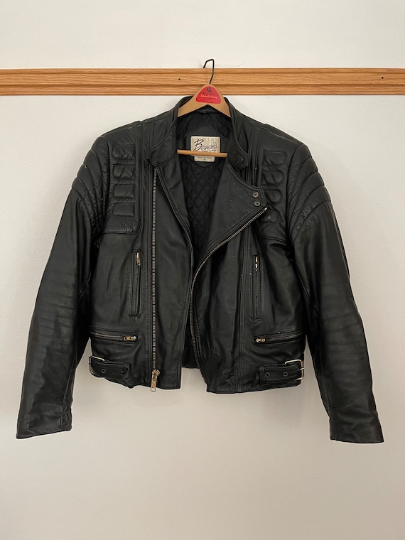 Black Leather Motorcycle Jacket - image 2