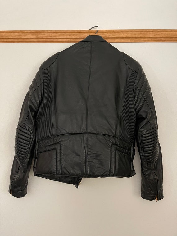 Black Leather Motorcycle Jacket - image 3