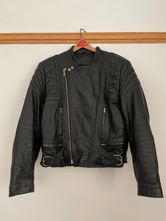 Black Leather Motorcycle Jacket - image 1