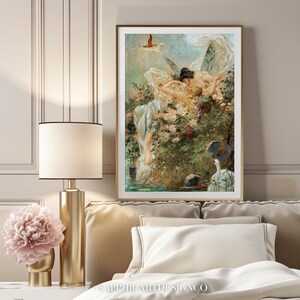 Two Fairies art print, lesbian art, sapphic art, wlw art, lesbian painting, lesbian wall art image 4