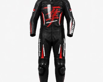 Motorcycle Racing Suit Men Leather Riding Suit CE Armor Protective Biker Gear Genuine Cowhide One Piece Track Day Apparel