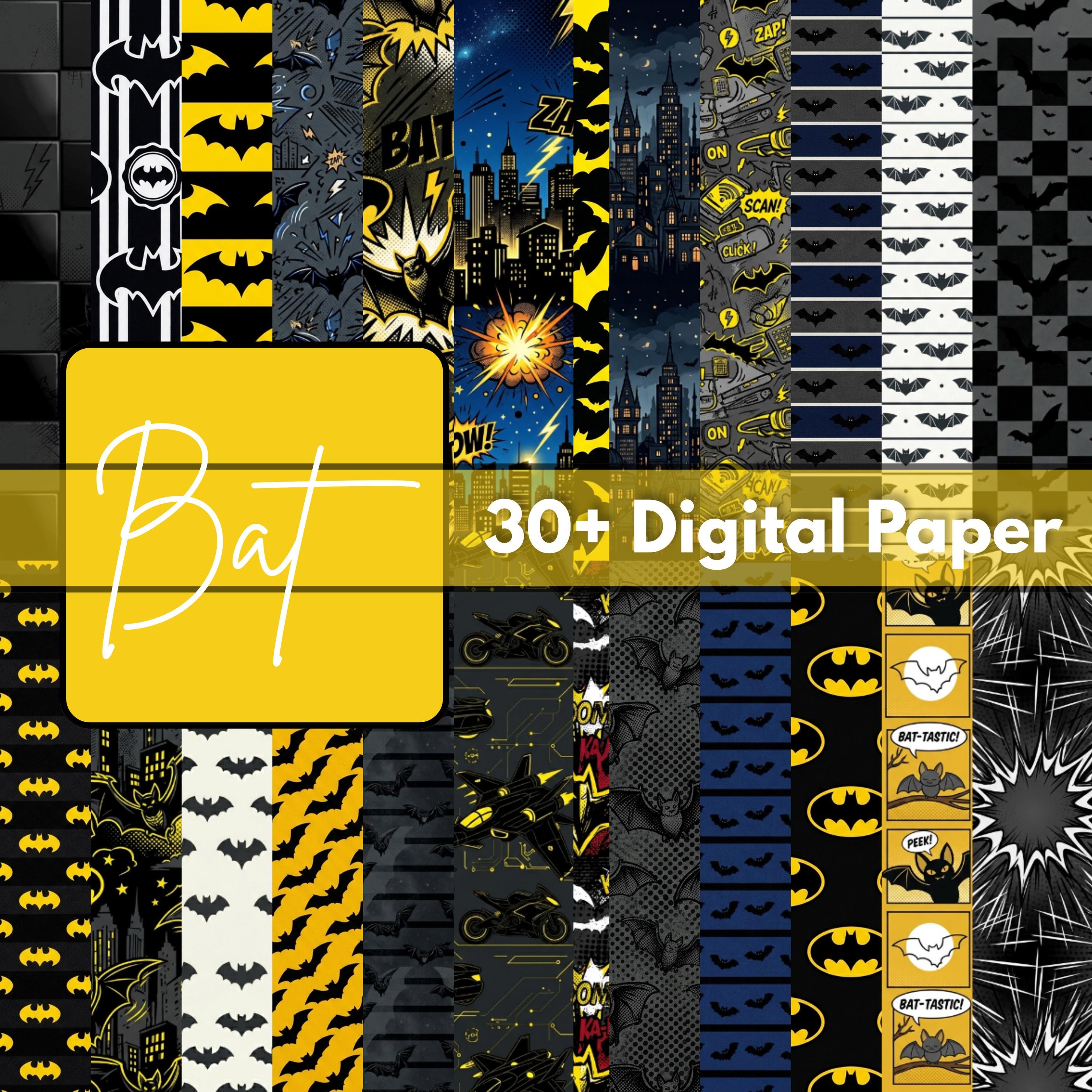 Bat Digital Paper Pack 12x12 JPG 300 DPI | Spooky Halloween Backgrounds ...