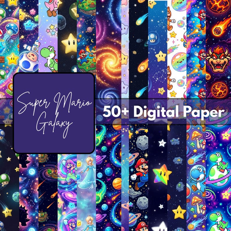 Space Adventure 50+ Digital Paper Pack 12x12 JPG | 300 DPI Galaxy ...