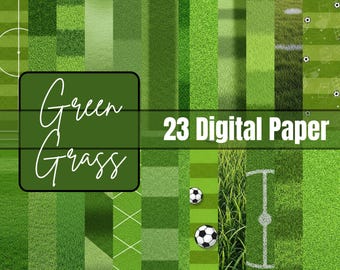 Green Grass Digital Paper Pack | Nature Texture Backgrounds | Spring Summer Printable Scrapbook Paper JPG Instant Download