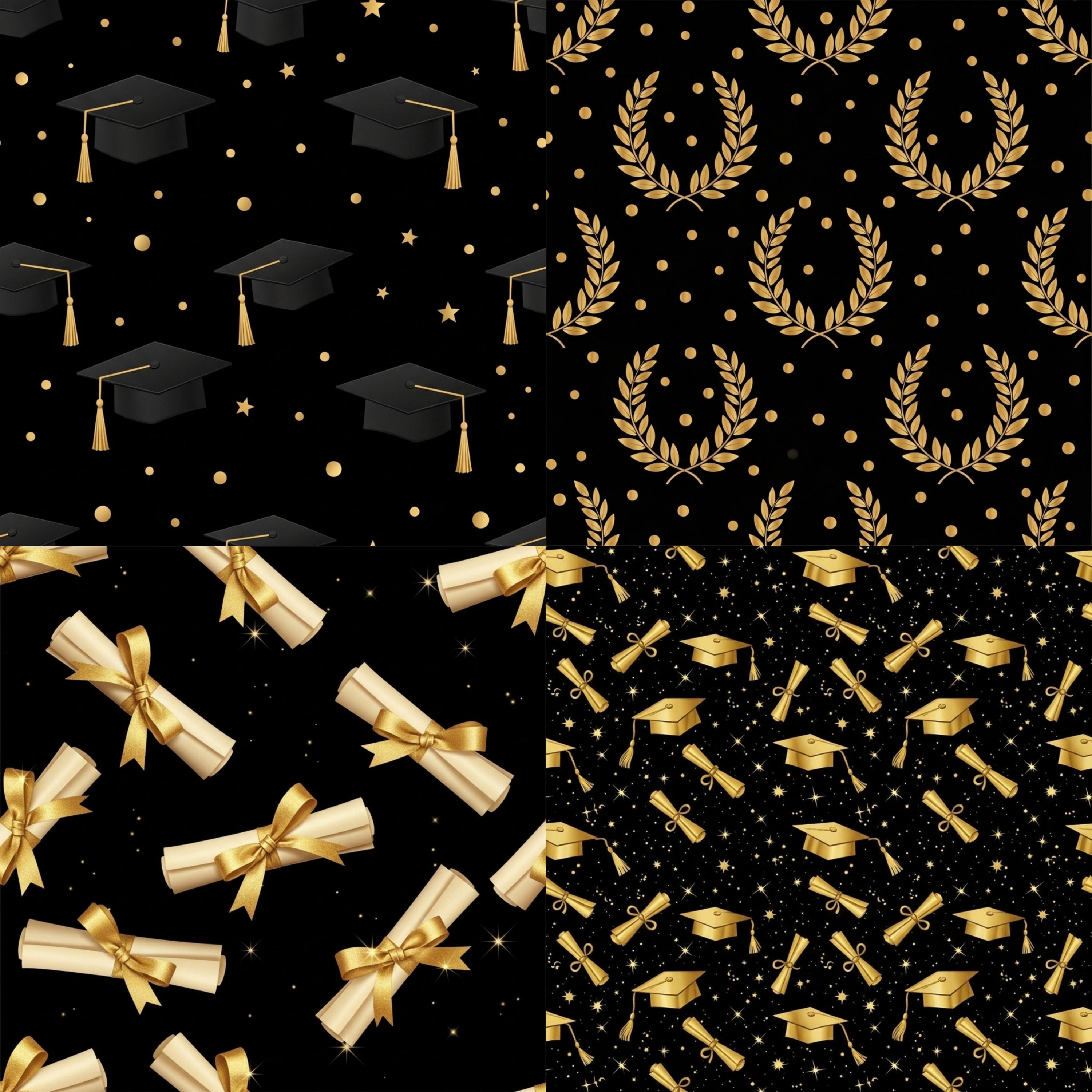 Class of 2026 Graduation Digital Paper Pack 12x12 JPG | Black Gold Grad ...