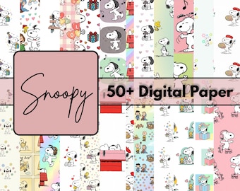 Cute Cartoon Dog Digital Paper Pack 12x12 JPG | 300 DPI Kids Printable Scrapbook Backgrounds for Party Crafts DIY Instant Download Set