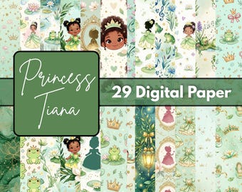 29 Fairytale Princess Digital Papers | 300 DPI High Quality Scrapbook Backgrounds for Crafts, Journals, Prints & Instant Download