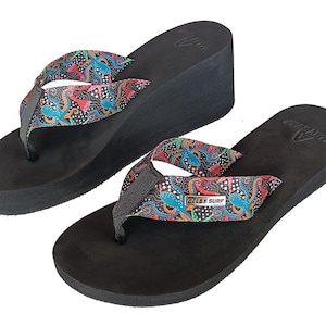 Custom Height Correction Flip Flops – Sea Life Pattern Comfort Sandals – Orthopedic Lift up to 8cm – Handcrafted for Back Pain Relief.