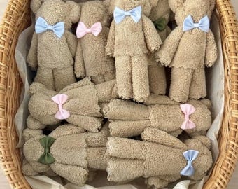 Five Teddy Bear Washcloth Baby Shower Favors / Gifts
