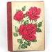 Vintage 1950s 8x6 empty book cover, red Roses For You scrapbook, DIY sketchbook garden journal, crafter planner, flowers, book binding maker
