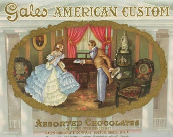 Vintage 1970s Gales American Custom Chocolates Box, US