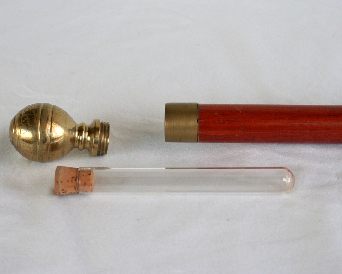 Vintage Hidden Flask Walking Stick Brandy Smuggler Tapered Etsy