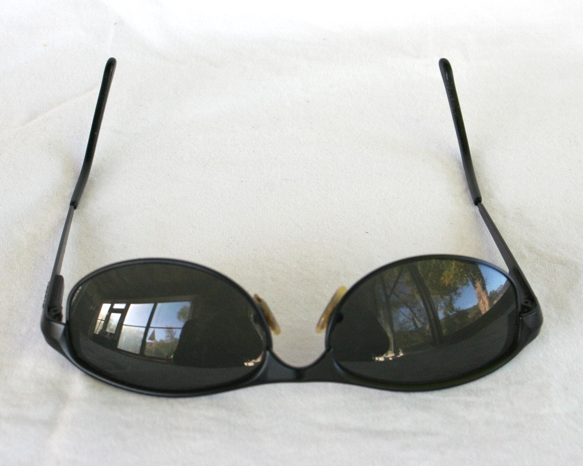 Vintage 2000s Stussy Cutlass Sunglasses, Black Metal Oval Frames